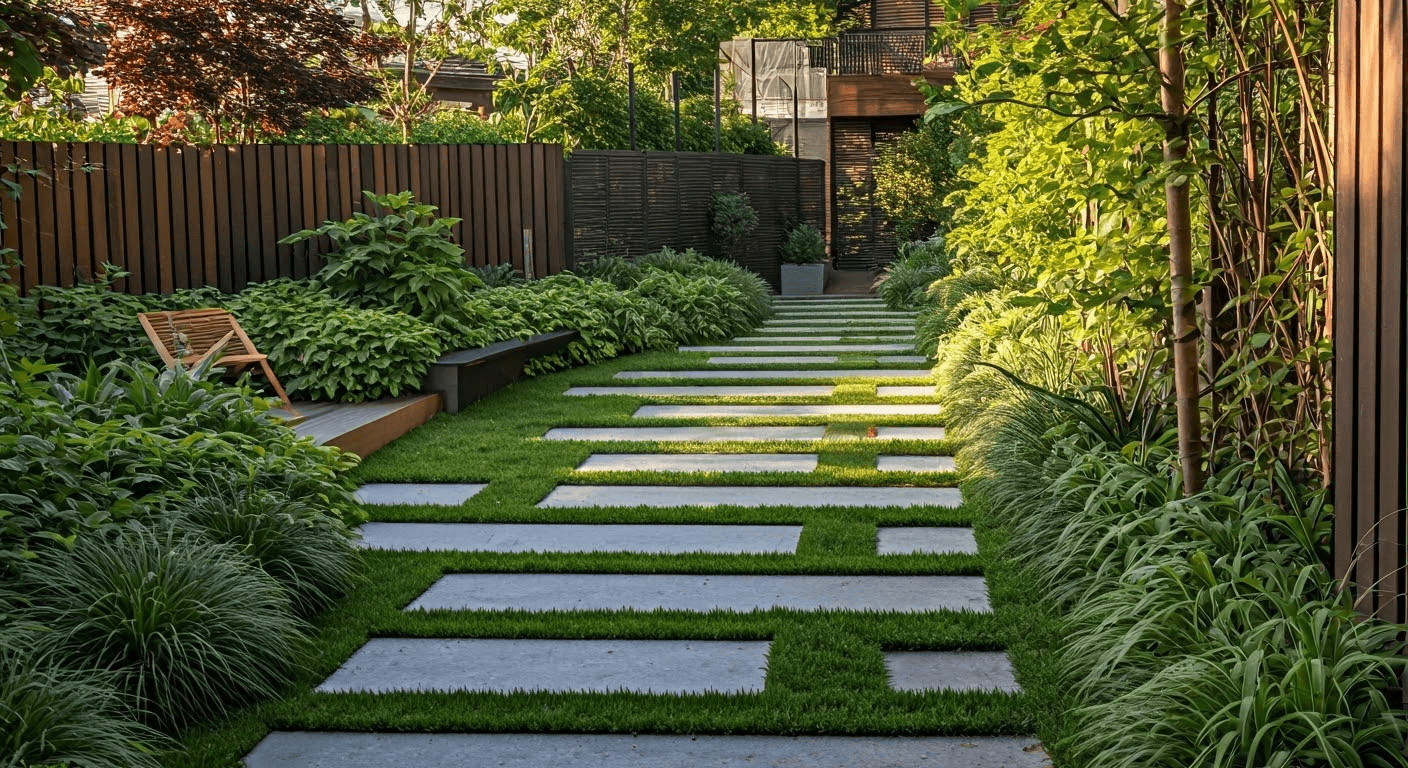 Modern sustainable landscaped garden
